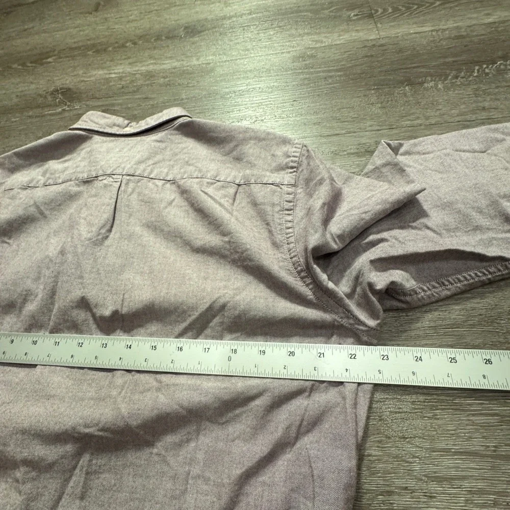 Banana Republic Shirt Mens L Purple 100% Cotton Oxford Grant Fit Preppy OCBD